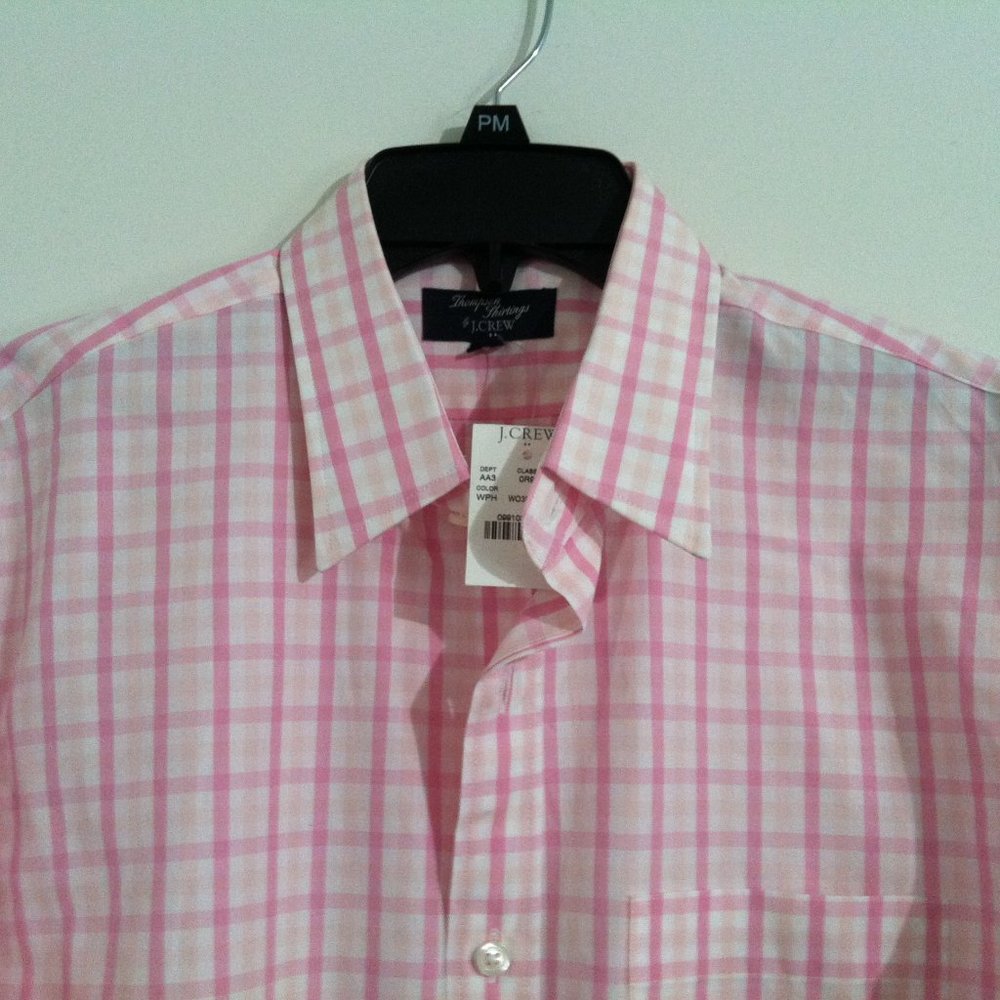 J.CREW MENS NEW PINK 100%COTTON DRESS SHIRT SIZE: M(15-15.5) - Picture 2 of 4